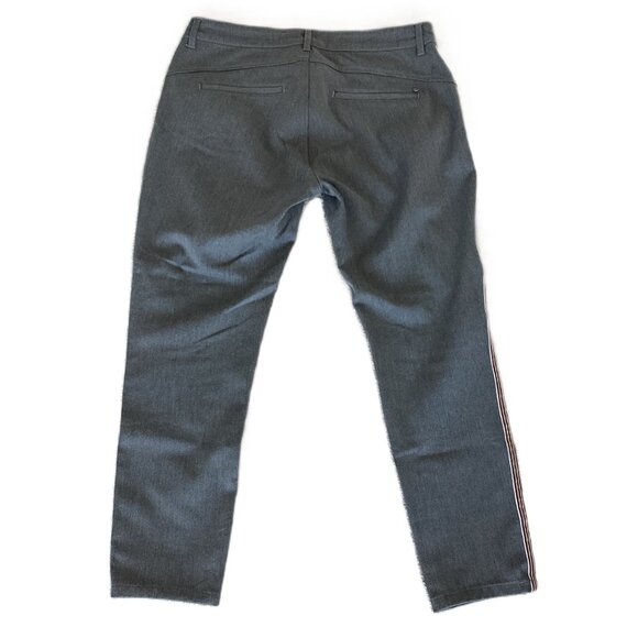 Slim Cut Grey Trousers with Side Stripe Trim - Picture 5 of 5